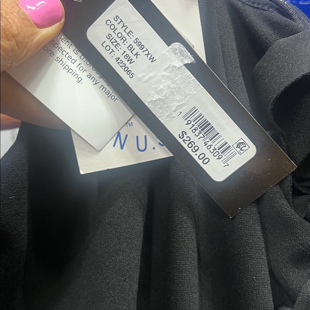 Xscape Black One-Shoulder Ruffle Sleeve High-Low Dress - Picture 5 of 5